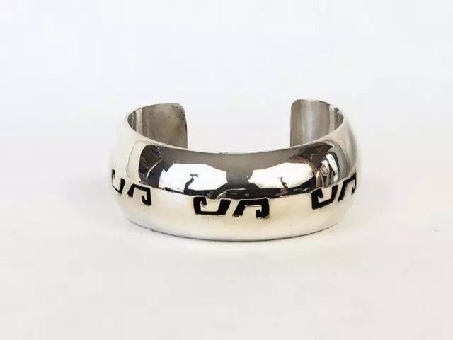 Taxco Mexico Wave Cut Out Design Sterling Silver 925 Cuff Bracelet Pre-Owned