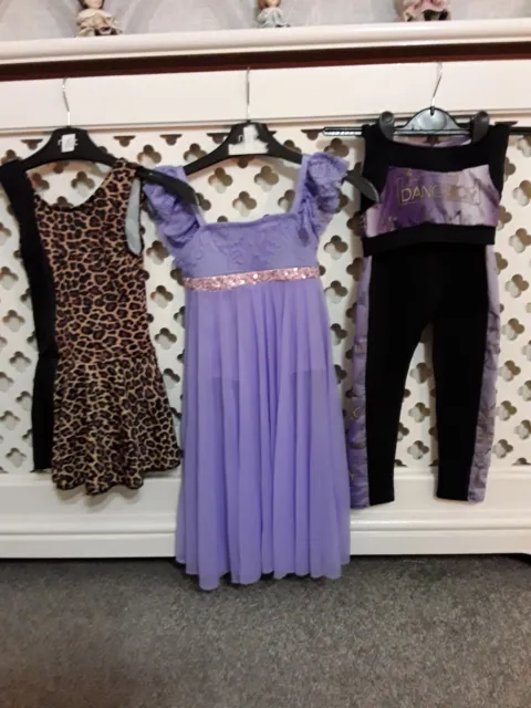 Bundle Of 3 Sets Of Girls Dance Dress Outfits   Age 6   Preloved