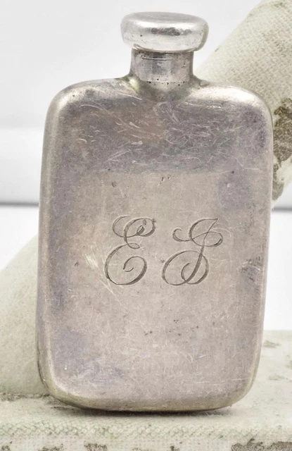 Vintage Sterling Silver Ladies carry perfume bottle for a purse Screw Top 1.75"