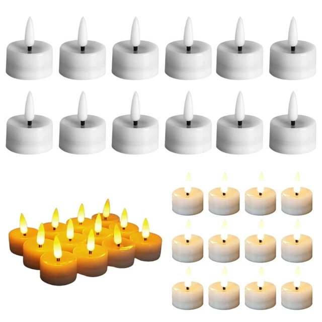 12pcs Flameless Flickering LED Tealight Candle Mini Electronic Votive Night Lamp
