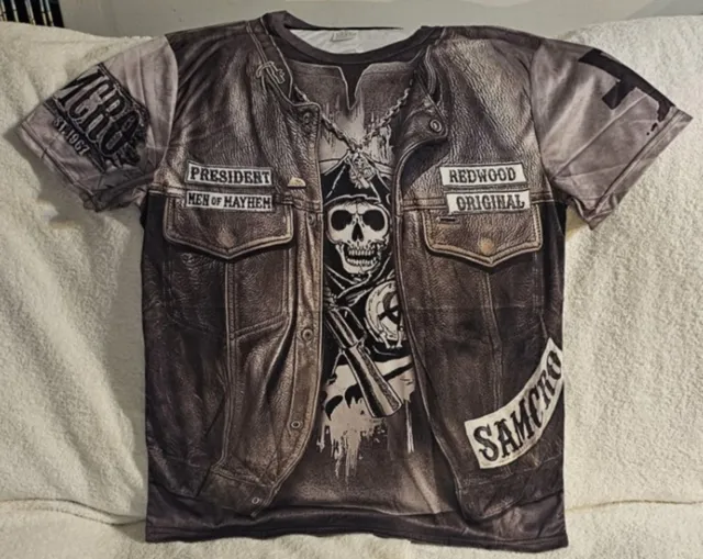 Grim Reaper Skull Biker Motorcycle Sons Of Anarchy Samcro T-Shirt