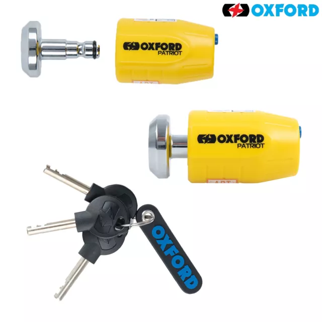 OXFORD OF40 Patriot Ultra Strong Motorbike Motorcycle Disc Lock Yellow 14mm