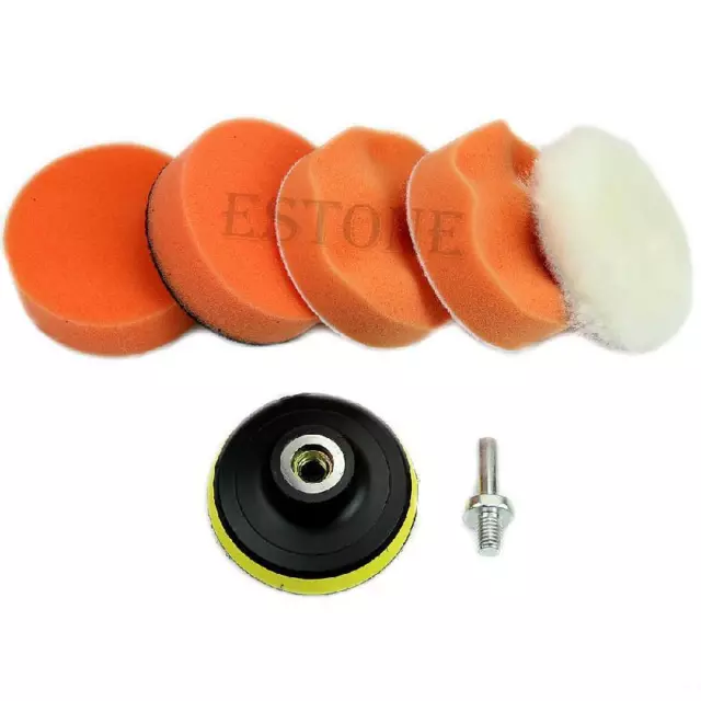 High Gross 75mm 3" Polishing Buffing Pad Kit for Car Polisher Buffer New