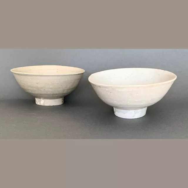 2 Chinese Song/Yuan Dynasty 13th-14th Century Shipwreck Pottery Bowls