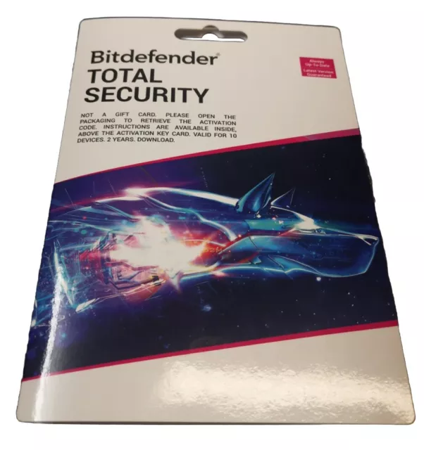 Bitdefender Total Security 10 dispositivi PC 2 anni (SCHEDA ATTIVAZIONE PER POSTA) NUOVO