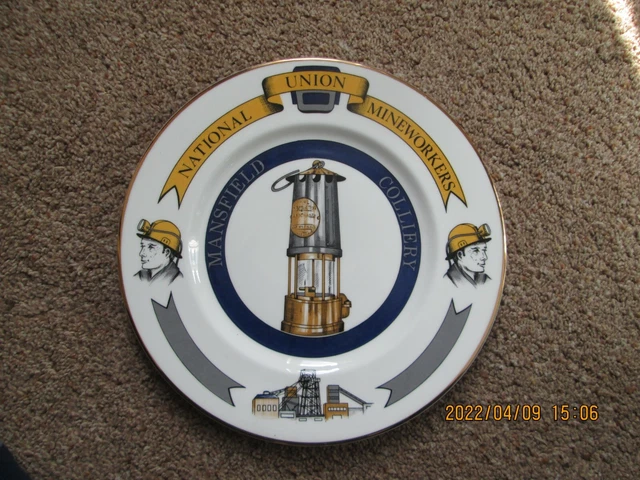 NUM Mansfield Colliery Coal Mining Commemorative Plate