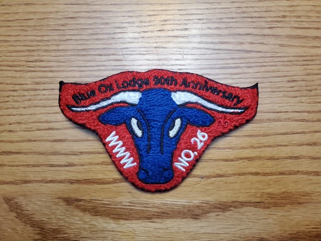 Boy Scout OA Blue Ox Lodge #26 Minnesota 90th Anniversary Chenille Back Patch