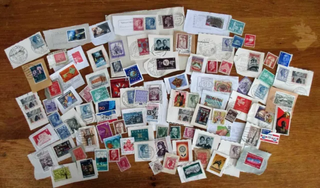 Lot von 100 Briefmarken von alt bis neu haupts.Luxemburg + Deutschland