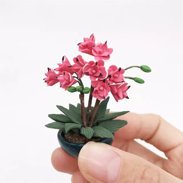 1:12 Scale Dolls House Miniatures Potting Ceramics Flowerpot Plant Accessory