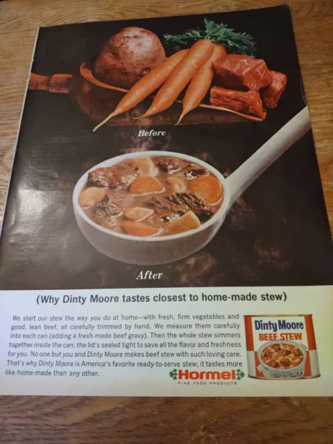 1967 Dinty Moore Beef Stew Hormel Magazine Ad