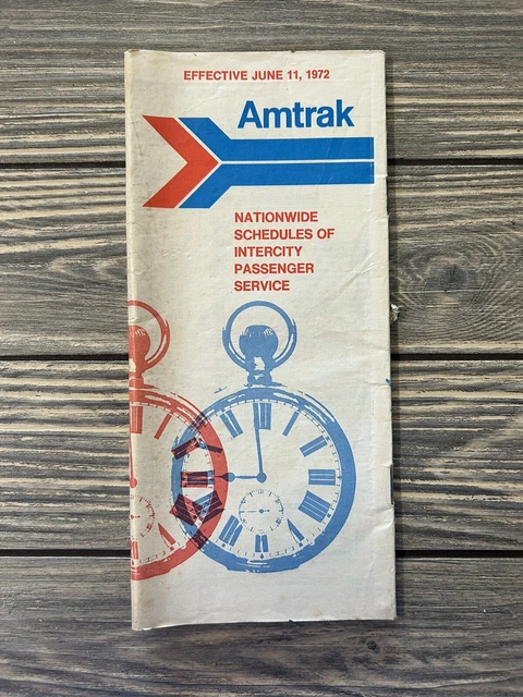 Vintage June 11, 1972 Amtrak Nationwide Schedules Of Inner-City Passengers