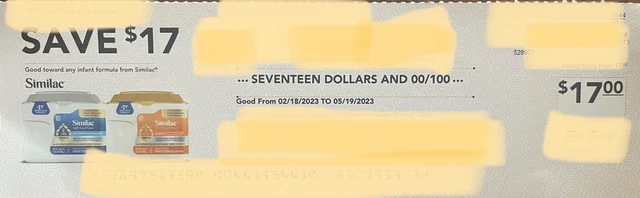 $17 Worth of Similac Coupons Exp 05/19/23
