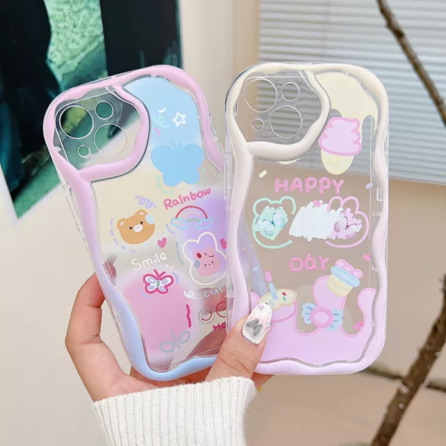 Clear Hot 3D Cream Fashion Butterfly Women Soft Phone Case Cover For OPPO VIVO