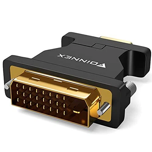 FOINNEX Adaptateur DVI vers VGA, Convertisseur DVI-D 24+1 à VGA, Adapter DVI to