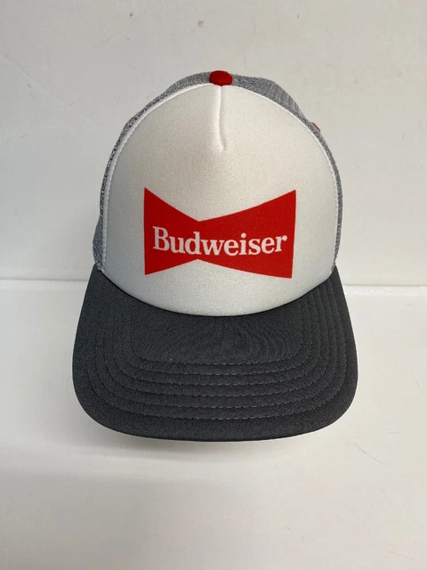 Budweiser Classic Logo Mesh Foam Snapback Trucker Hipster Baseball Cap Hat VTG