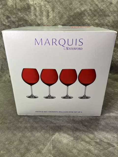 Waterford Marquis Vintage Jewels Aromatic Balloon Wine Glass Red Set Of 4 NEW