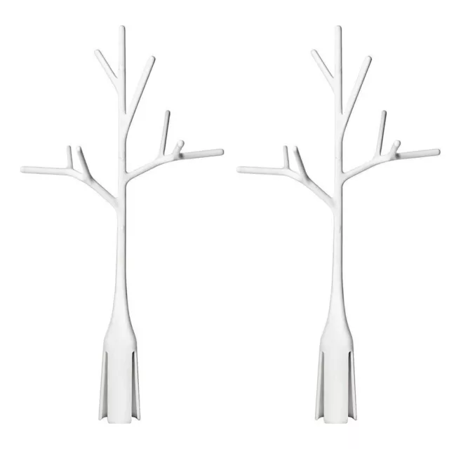2PK Boon White Twig Grass Lawn Countertop Bottle Drying Rack for Baby Accessory