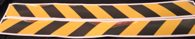 Yellow/Black Class 2 Reflective Tape 100mm x 1.15m Pair (Left & Right Direction)