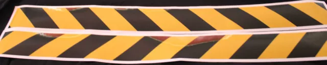 Yellow/Black Class 2 Reflective Tape 50mm x 1.15m Pair (Left & Right Direction)