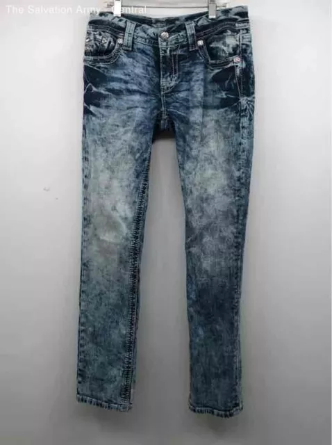 Miss Me Womens Blue Acid Wash Coin Pocket Denim Skinny Leg Jeans Size 27