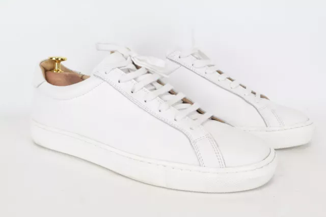 SUITSUPPLY Men Trainers EU42 White Genuine Leather Low-Top Casual Sneakers