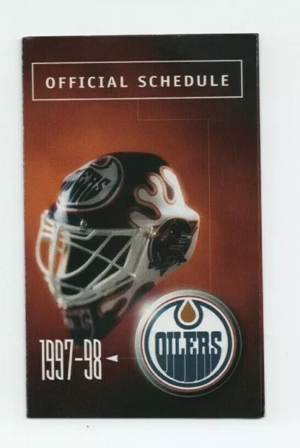 RS20 Edmonton Oilers 1997/98 NHL Hockey Pocket Schedule - Molson