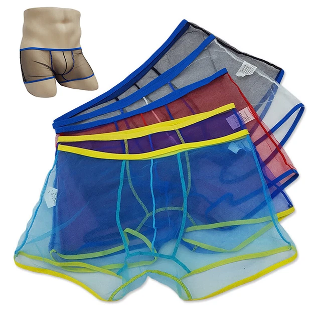 Mowkim Confezione da 5 boxer da uomo, design a rete traspirante