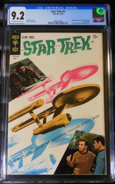 STAR TREK #4 (June 1969) CGC 9.2 Gold Key Captain Kirk Spock NBC TV Series