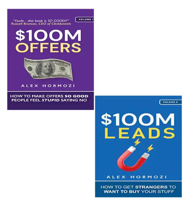 $100M Offers(Vol.1) + $100M Leads(Vol.2): by Alex Hormozi, Paperback.....