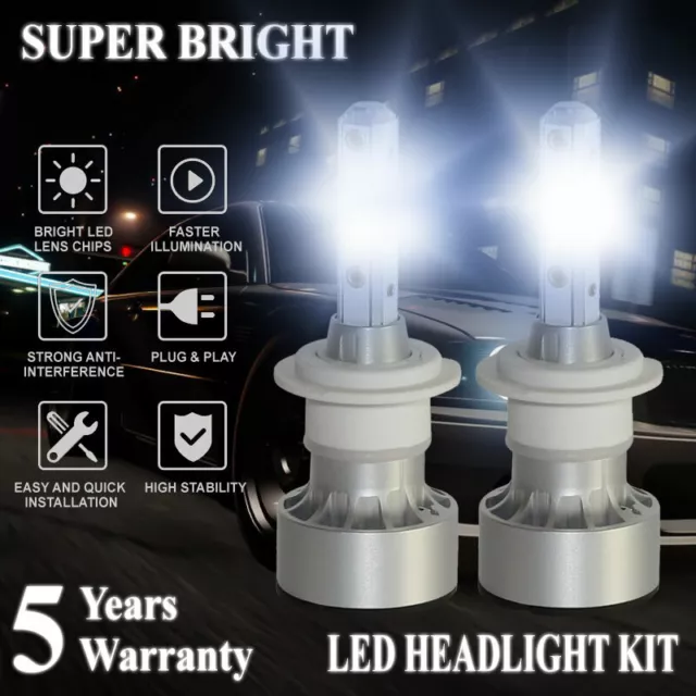 4-sides 2400W 360000LM H7 Car LED Headlight Bulbs 6000K Canbus Conversion Lamp