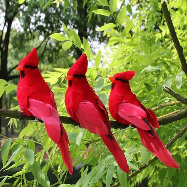 Creative Foam Feather Artificial Parrots Imitation Bird Model Garden Decorat-hf