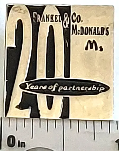 McDonald's Franken & Co. 20 Years of Partnership Lapel Pin (031823)