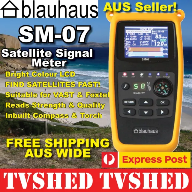 Blauhaus SM07 Satellite Signal Meter Finder for VAST or Foxtel