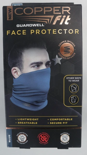 Copper Fit Unisex Adult Guardwell Face Cover and Neck Gaiter, Blue