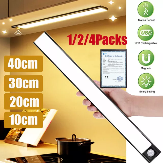 Sensore di movimento LED PIR strisce luci armadio lampada armadio ricaricabile USB