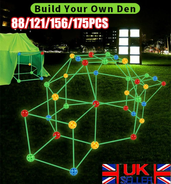 88/175PCS Build Your Own Den Set Kit Children DIY Tent DIY Play House Kids Tents