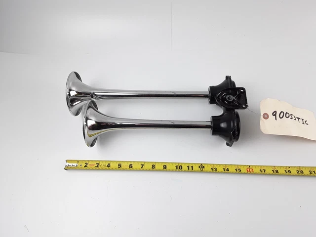 Truck Double Dual Air Horn Chrome New Grover Products Co. Fast Free Shipping