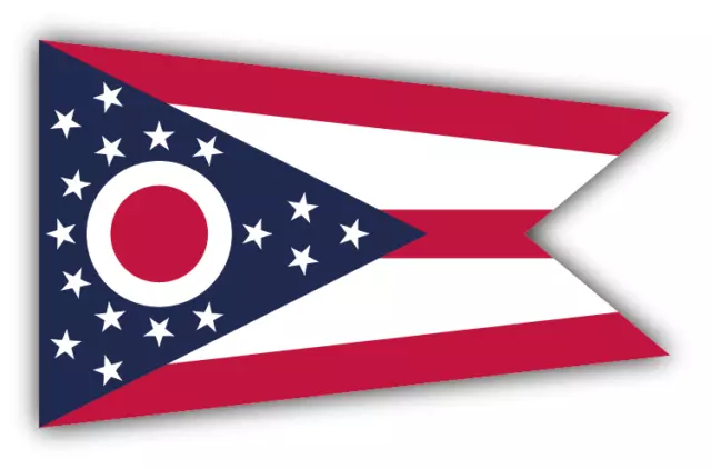 Ohio State Flag Car Bumper Sticker Decal