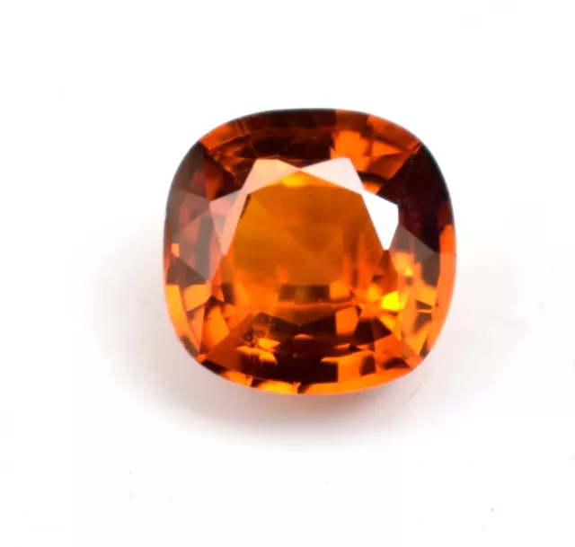 Certified Natural Ceylon Hessonite Orange Garnet 5 Ct Cushion Cut Loose Gemstone