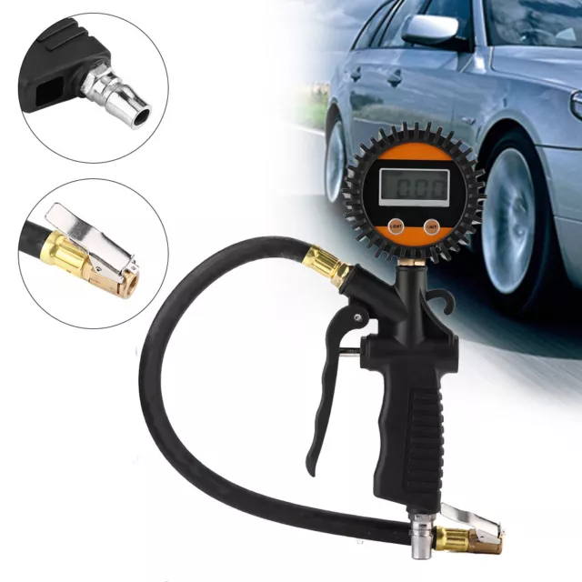 Universal Car Motorcycle Digital Tire Inflator Pump Gun Tyre Pressure Gauge Air 3