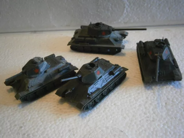 LOT MAQUETTE CHAR WW2 T-34/76 et 85 RUSSE ROCO MINITANKS 1/87 - ho oo EN L ETAT