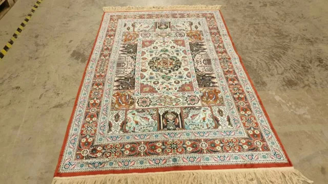 Neu China Ghom Orient Teppich Kunstseide Persien Carpet Viskose 226X142