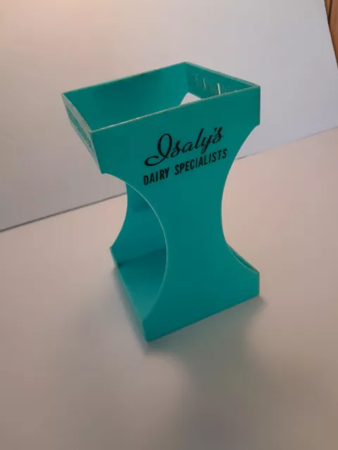 Vtg Retro Isaly's Dairy Specialists  Milk Carton Handi Holder Evlo Plastics Ohio
