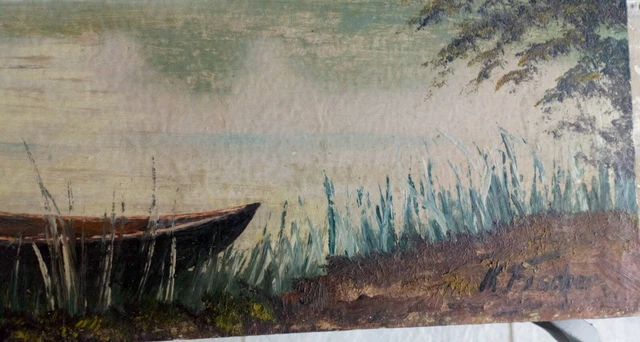Tableau ancien Huile sur bois signé K.FISCHER 5