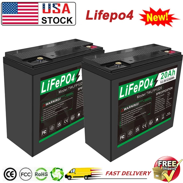 LIFEPO4 LITHIUM BATTERY 30Ah 20AH Rechargeable BMS for Solar Panel RV
