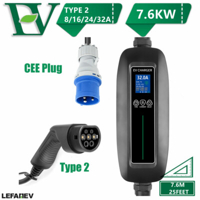 K.H.O.N.S 1 Phase 16A Type 2 à Type 2 EV Câble de Recharge pour Type 2 EV véhicules électriques 16Amp 1phase；5 mètres;3.7kw 