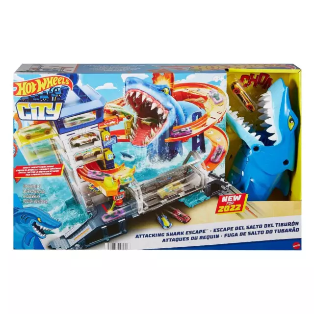 Hot Wheels Attacco dello squalo Play Set include una macchinina Età dai 4 anni +