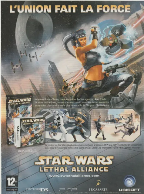 2006 Star Wars Lethal Alliance French Print Ad Video Game Press Ad