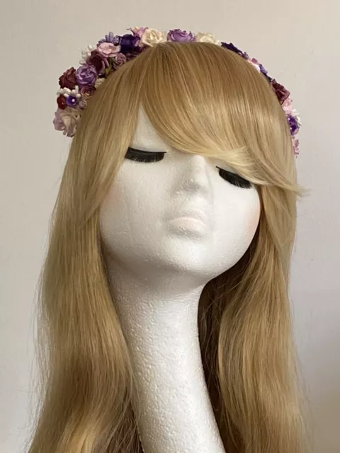 Purple Vintage Rose Flower Hairband Hair Crown Headband Hair band 3