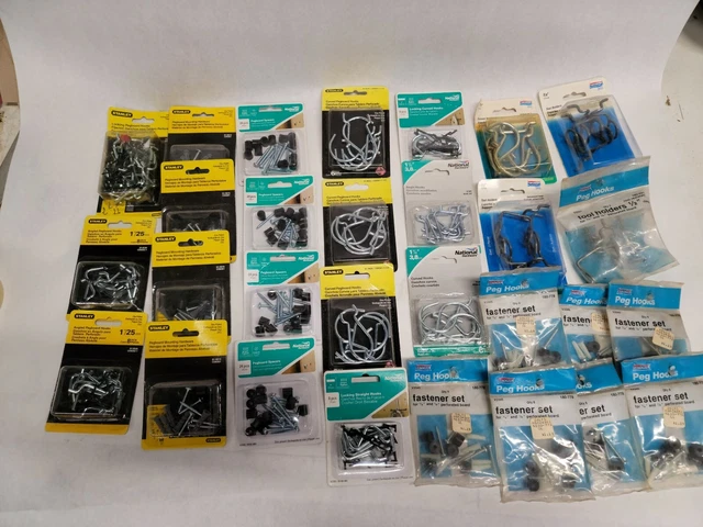 HUGE LOT OF National Hardware PEGBOARD  HOOKS  HARDWARE  AND STANLEY HARDWARE